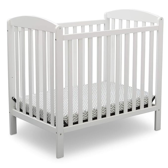 Delta Children Emery Mini Convertible Baby Crib with 2.75-inch Mattress, Bianca White | Amazon (US)