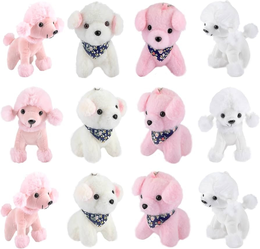 Niceup 12-Pack Pink and White Puppy Stuffed Animals for Kids Valentine’s Day Classroom Gift Exc... | Amazon (US)