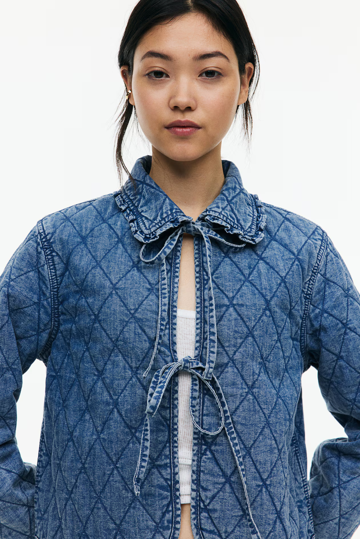 Quilted Denim Jacket - Light denim blue - Ladies | H&M US | H&M (US + CA)