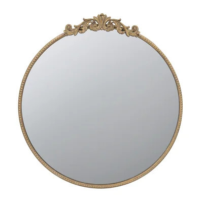 30" x 32" Round Gold Mirror | Wayfair North America