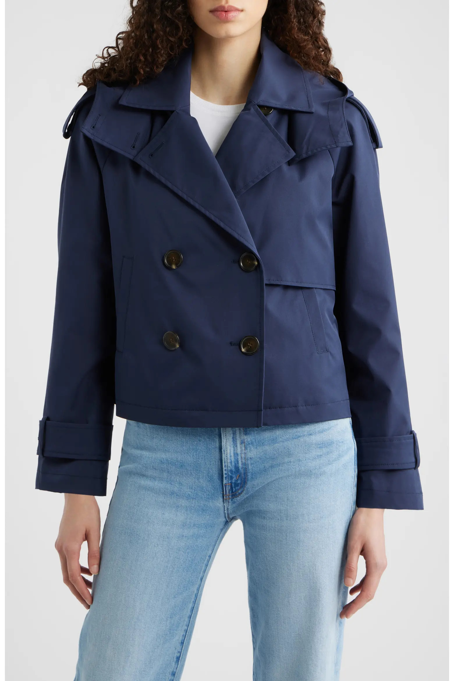 Michael Kors Crop Trench Coat with Removable Hood (Women) | Nordstrom | Nordstrom