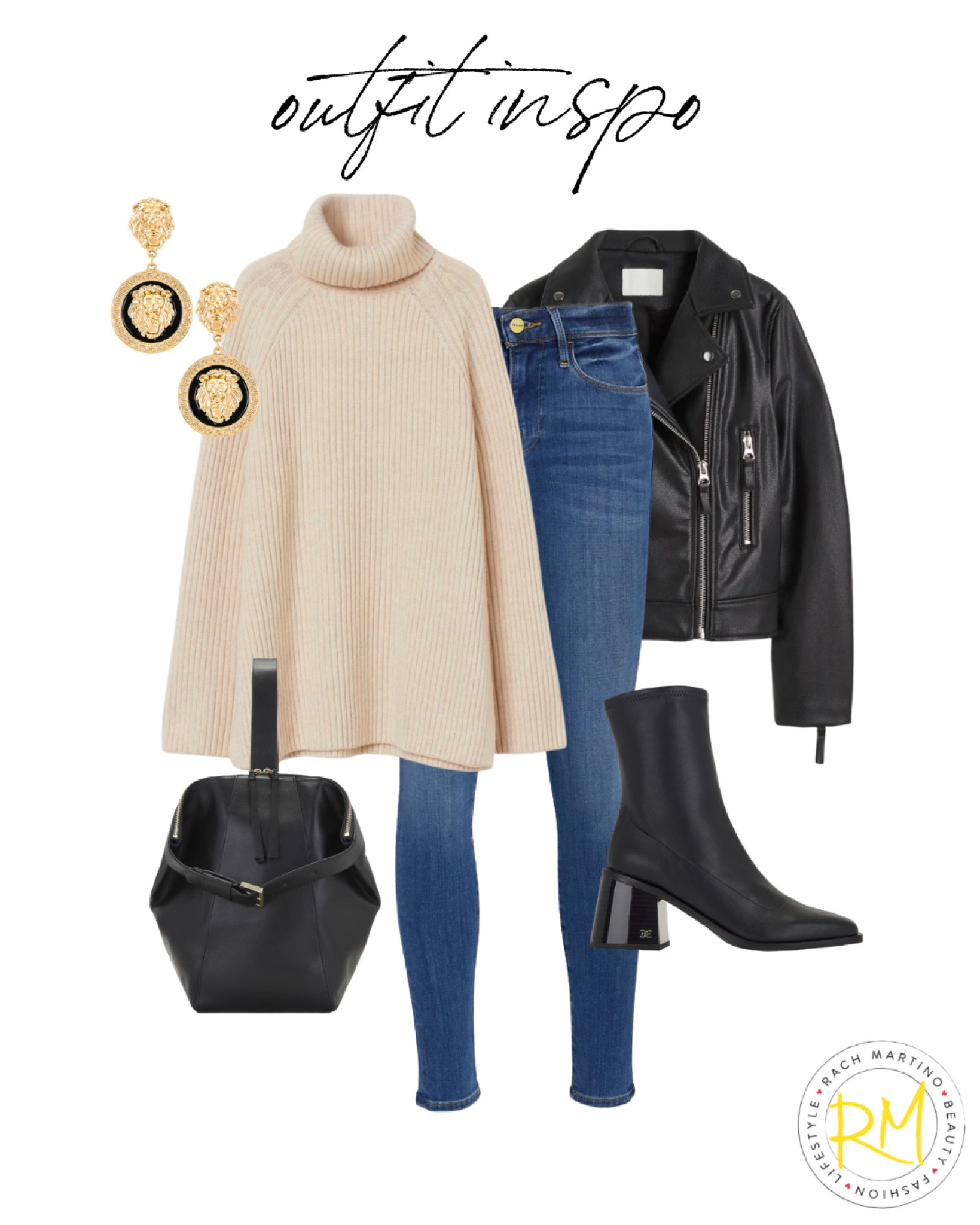 Neutral outfit idea leather jacket outfit skinny Jean outfit idea 

#LTKunder50 #LTKsalealert #LTKstyletip