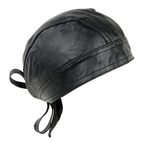 Milwaukee Leather SH319 Unisex Black Leather Skull Cap - One Size | Amazon (US)