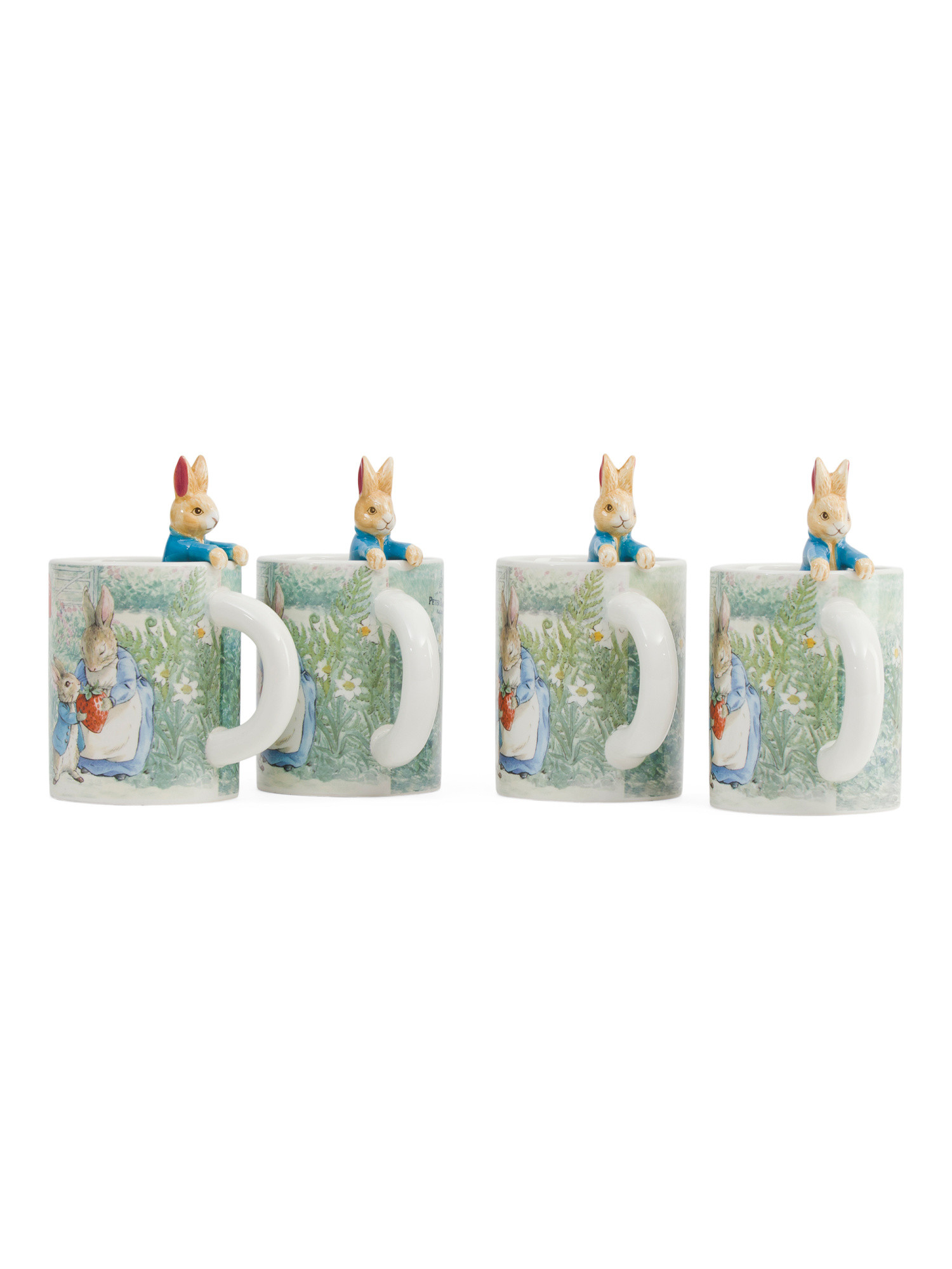 Set Of 4 Rabbit With Strawberry Critter Mugs | TJ Maxx