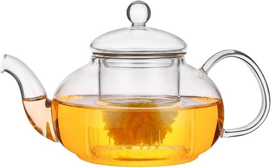 Glass Teapot Stovetop Safe-Clear Teapot with Removable Infuser-Loose Leaf and Blooming Tea Maker ... | Amazon (US)
