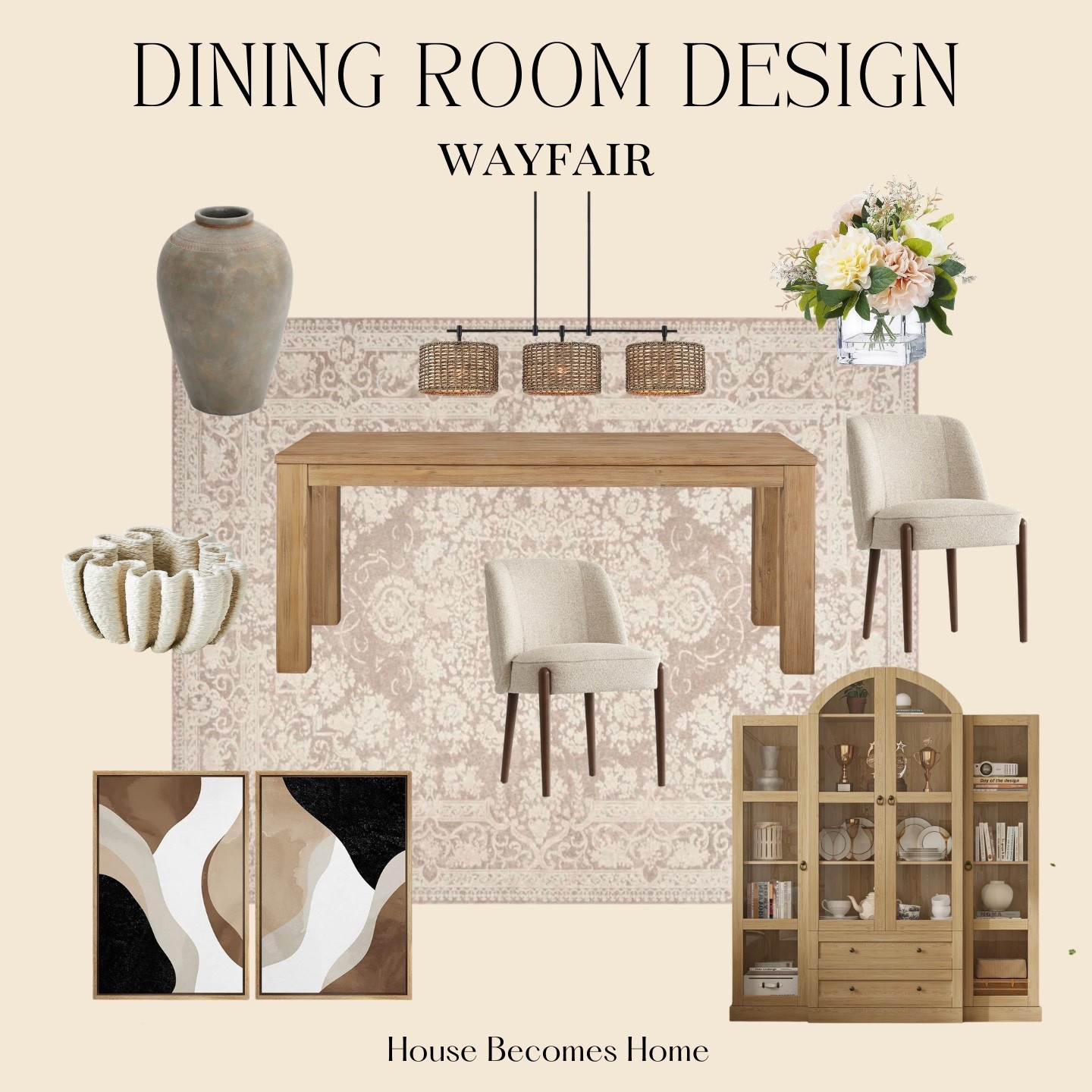 Wayfair dining room design 🙌🏻🙌🏻

Modern dining room decor, neutral transitional design 

#LTKSeasonal #LTKHome