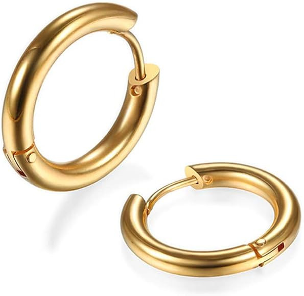 316L Surgical Stainless Steel Huggie Hoop Earrings 6mm 8mm 10mm 11mm 12mm 14mm Hypoallergenic Earrin | Amazon (US)