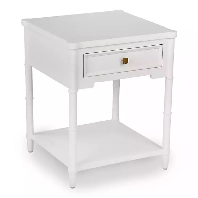 New! Genevieve White Wood Side Table | Kirklands