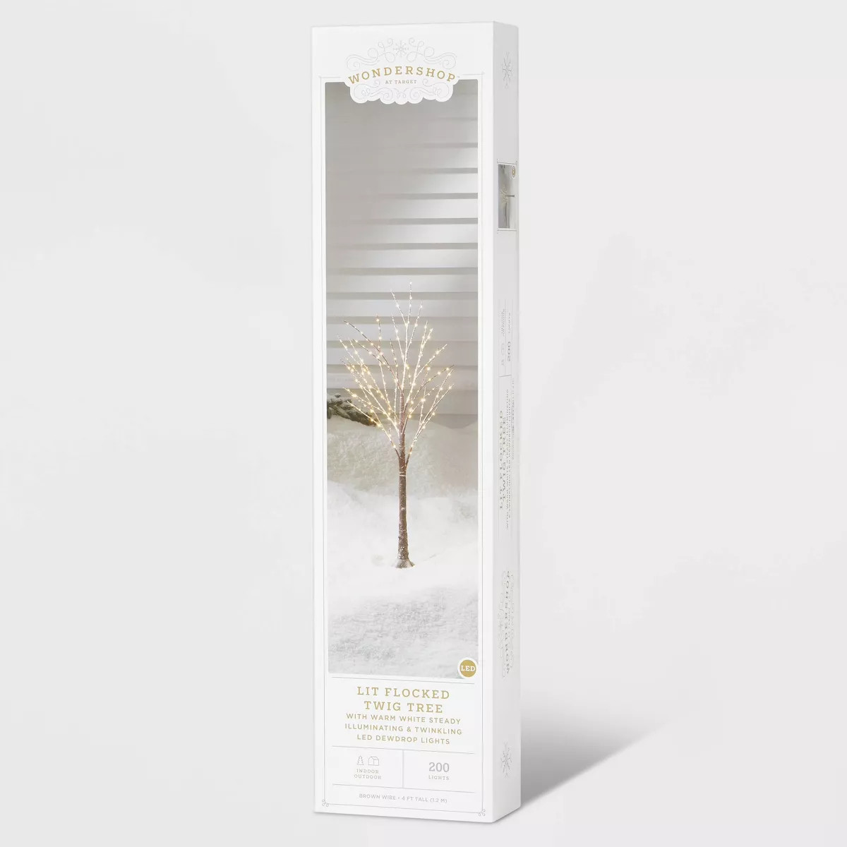 Brown Flocked Tree Dew Drop Christmas LED Novelty Sculpture Warm White  - Wondershop | Target