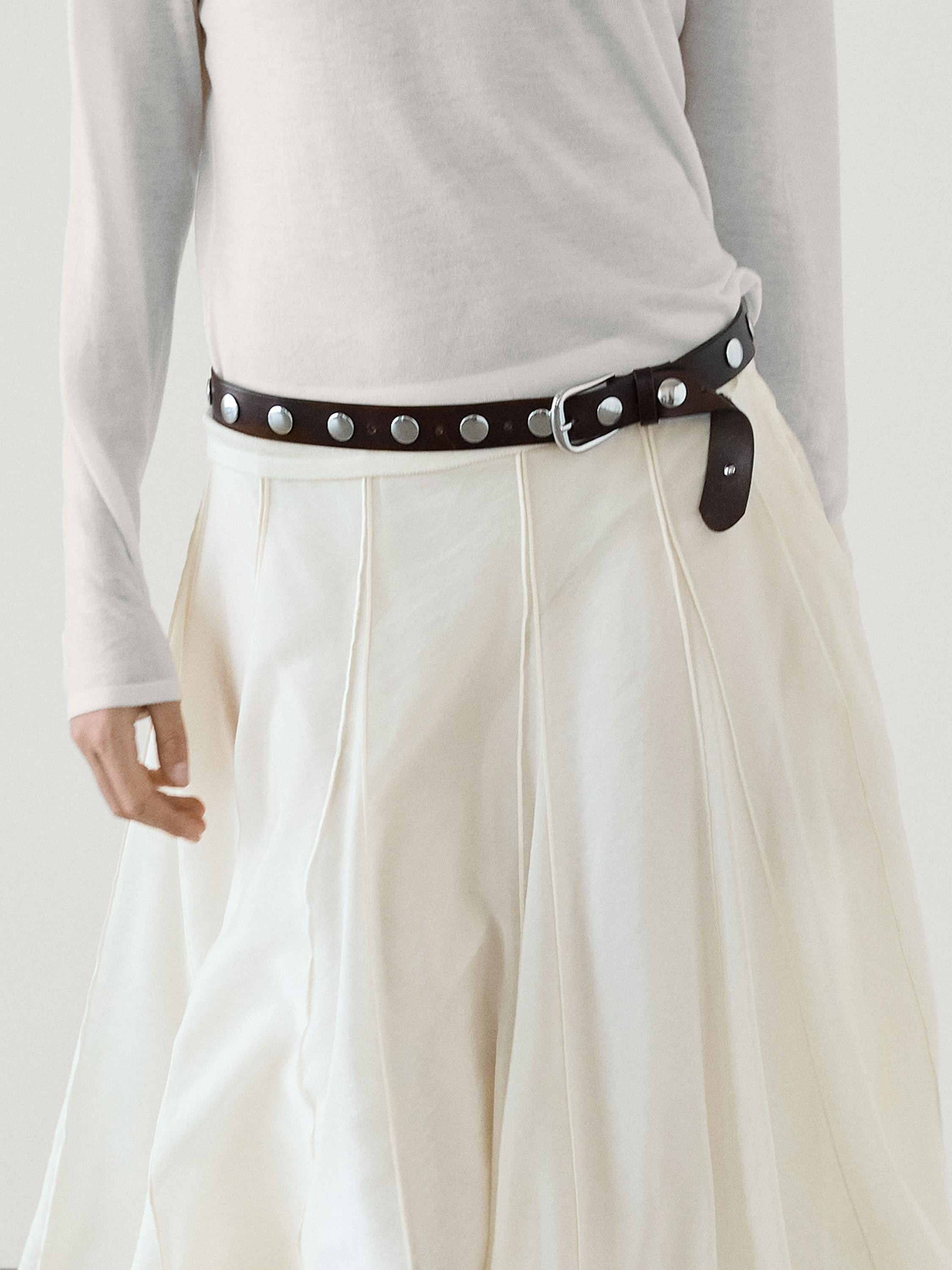 Studded nappa leather belt | Massimo Dutti US
