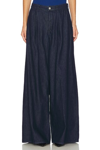 Theory Pleated Wide Leg Pant in Indigo from Revolve.com | Revolve Clothing (Global)