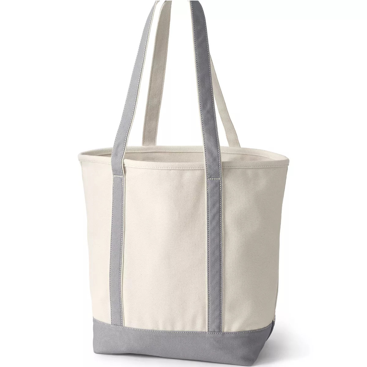 Lands' End Open Top Long Handle Canvas Tote Bag | Target