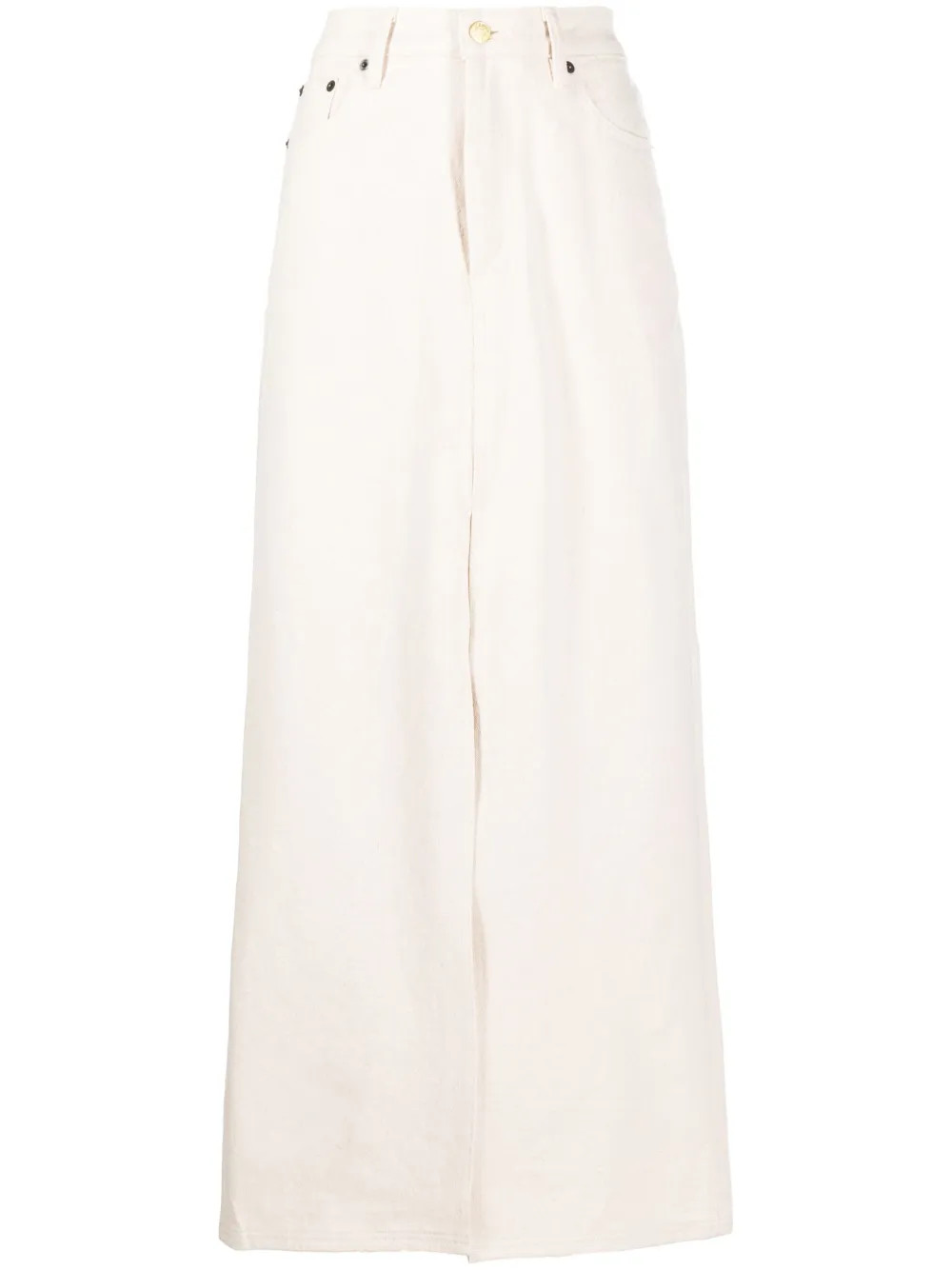 Still Here - Saia jeans longa Lima - mulher - algodão - 29 - Neutro | Farfetch (BR)