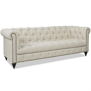 Jennifer Taylor Home Alto 88" Tufted Chesterfield Sofa Light Beige | Cymax