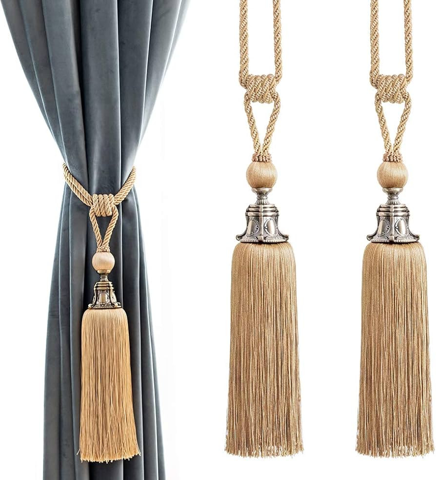 Melodieux Decorative Curtain Tiebacks Antique Tassels Holdbacks - Home Office Windows Drapery Fas... | Amazon (US)