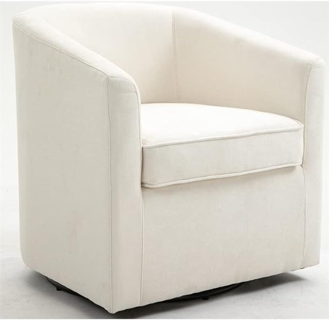 Carolina Classic Ingran Barrel Swivel Upholstered Accent Chair in Beige | Amazon (US)