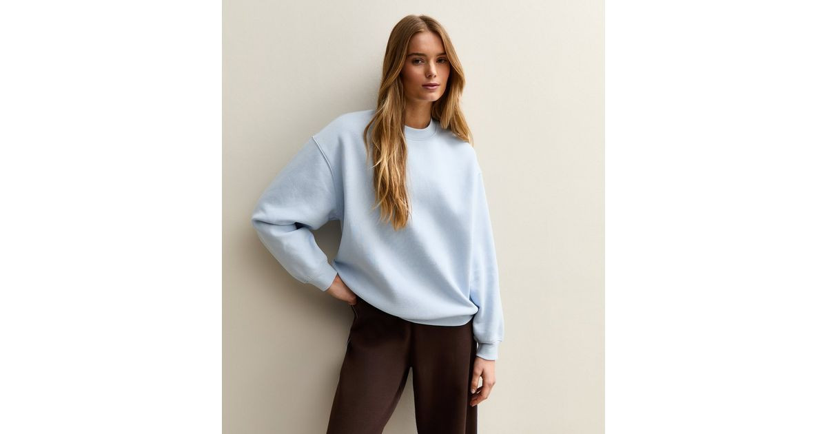 Light Blue Relaxed Fit Crew Neck Sweatshirt | New Look | New Look (UK)