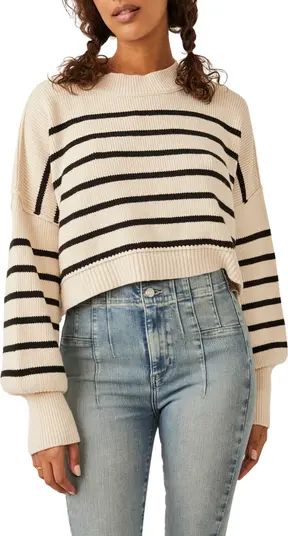 Easy Street Stripe Rib Crop Sweater | Nordstrom