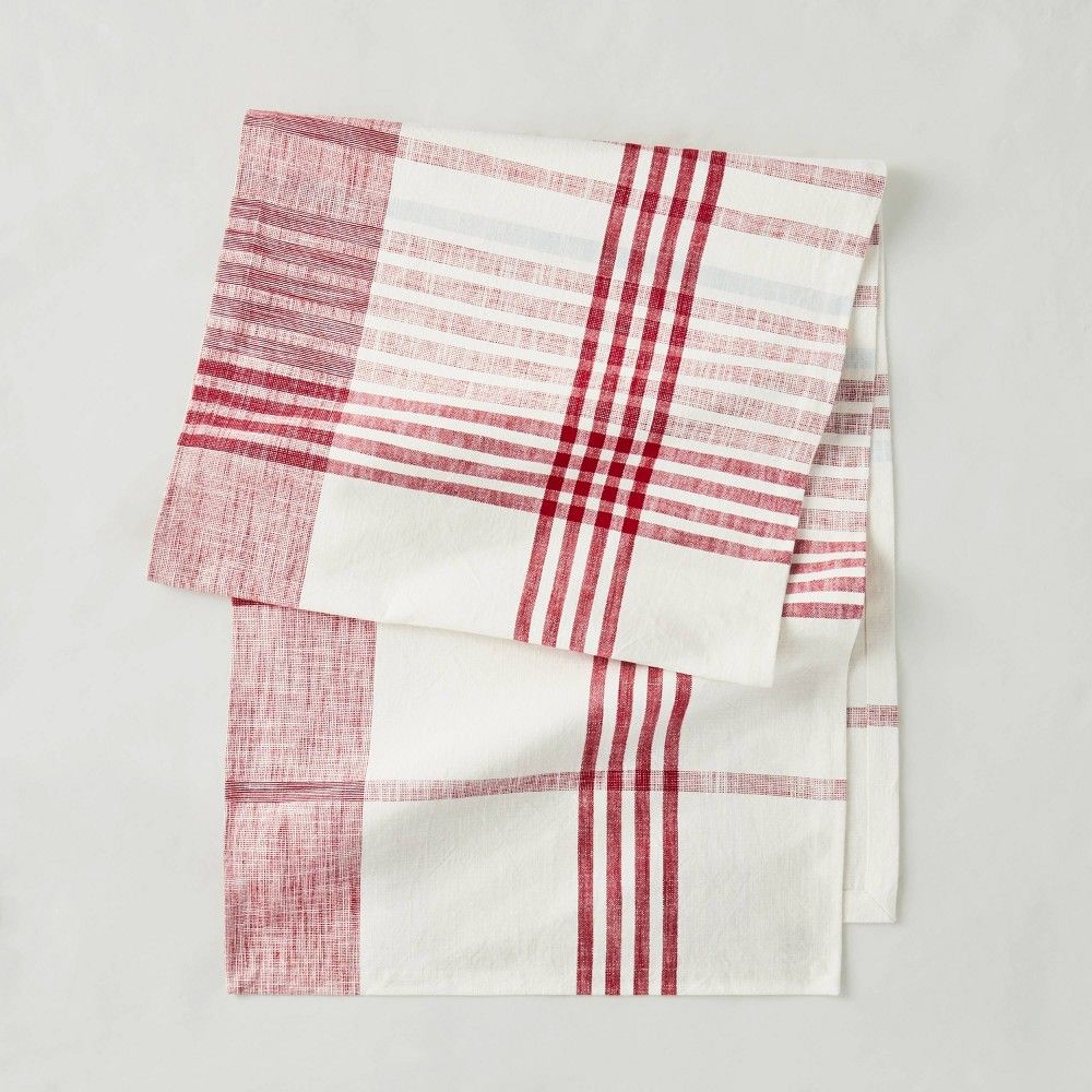 Oversized Plaid Table Runner Red/Cream - Hearth & Hand with Magnolia | Target