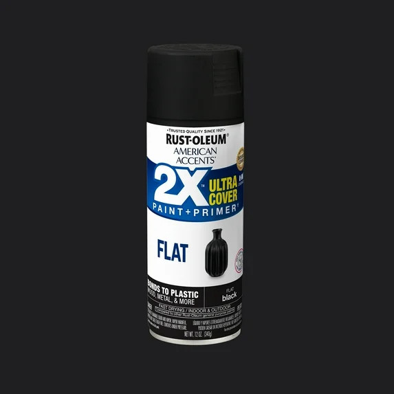Black, Rust-Oleum American Accents 2X Ultra Cover Flat Spray Paint-327866, 12 oz | Walmart (US)