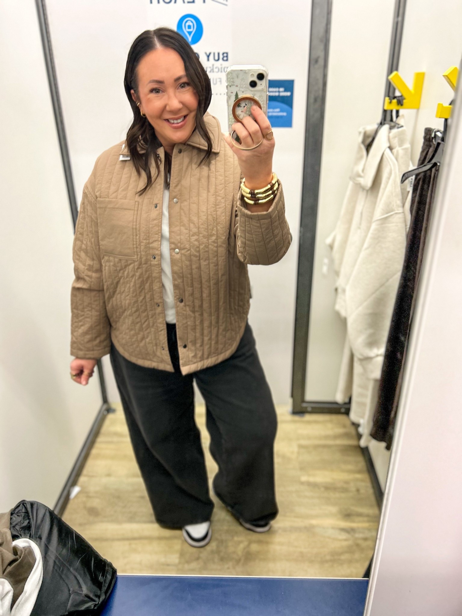 @oldnavy oversized quilted jacket on sale for $20! Also available in black. Wearing a medium. XL @gap tee.  Size large @target jeans. @nike sneakers run true to size.  

#LTKSaleAlert #LTKOver40 #LTKSeasonal