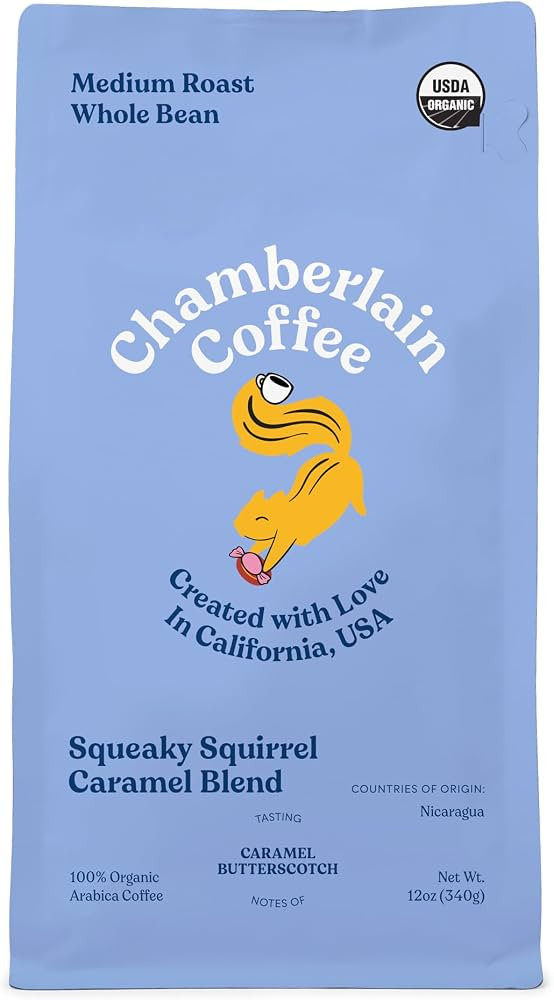 Chamberlain Coffee Squeaky Squirrel Caramel Blend - Medium Roast Ground Coffee Beans with Notes o... | Amazon (US)