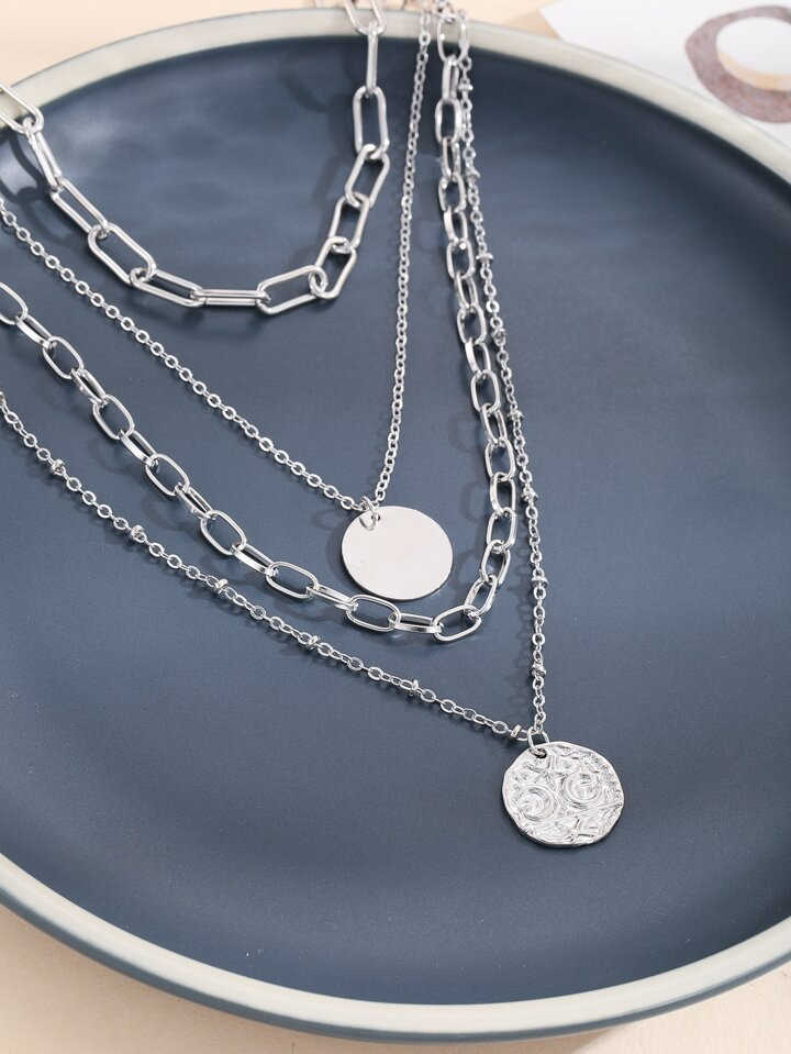 Disc Charm Layered Necklace | SHEIN