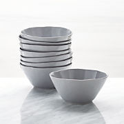 Mercer Grey Ceramic Cereal Bowls, Set of 8 + Reviews | Crate & Barrel | Crate & Barrel