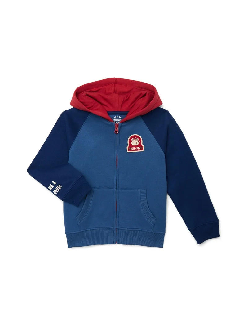Wonder Nation Little Boy Long Sleeve Zip Up Hoodie, Sizes 4-10 | Walmart (US)