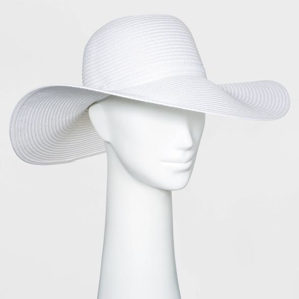 Women's Packable Essential Straw Floppy Hat - A New Day™ White | Target