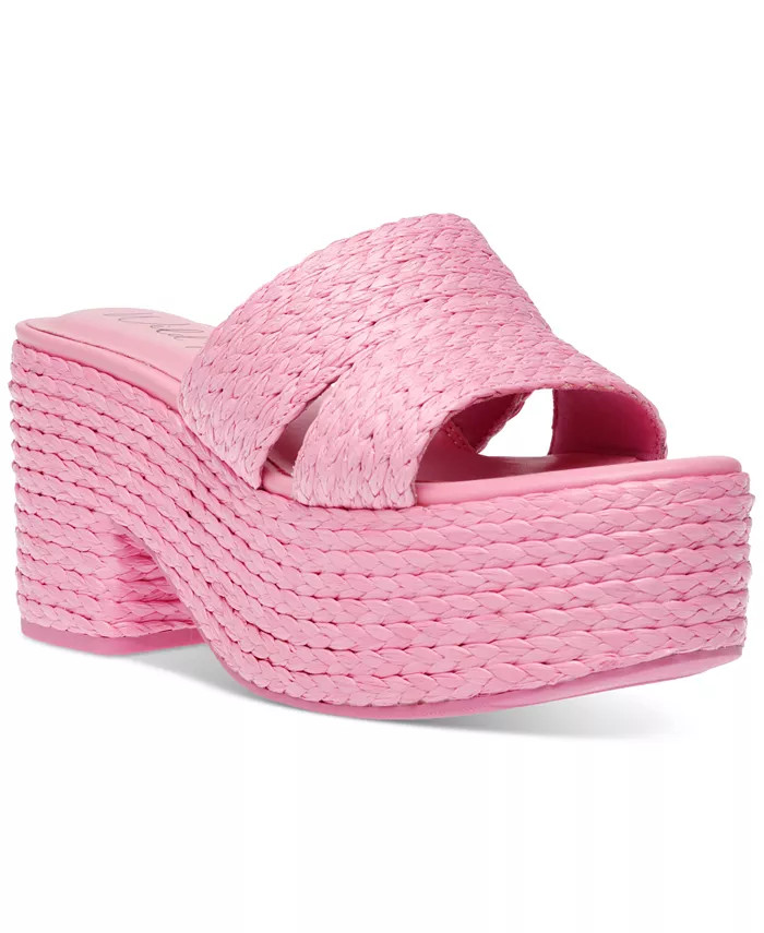 Niftyy Woven Espadrille Platform Wedge Slide Sandals, Created for Macy's | Macy's