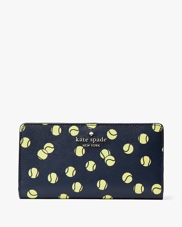 Tennis Toss Large Slim Bifold Wallet | Kate Spade Outlet