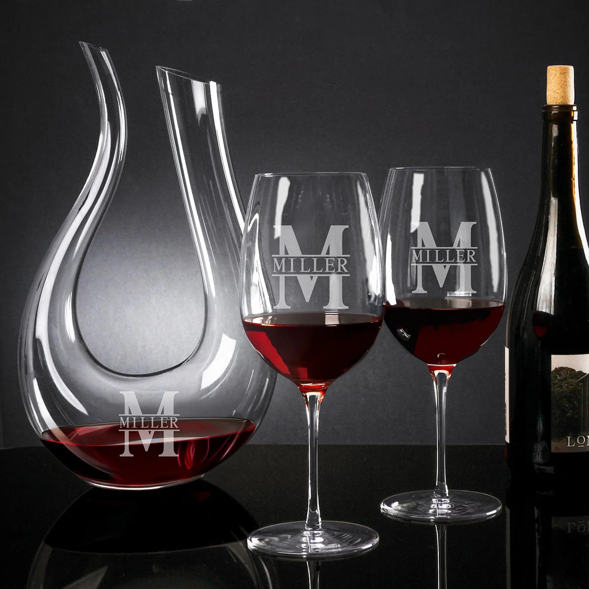 Dolcetto Custom Wine Decanter Set with Wine Glasses | HomeWetBar.com
