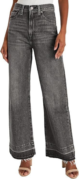 Astylish Women's High Waisted Wide Leg Jeans Trendy Straight Leg Jeans Zimbaplatinum Denim Pants | Amazon (US)