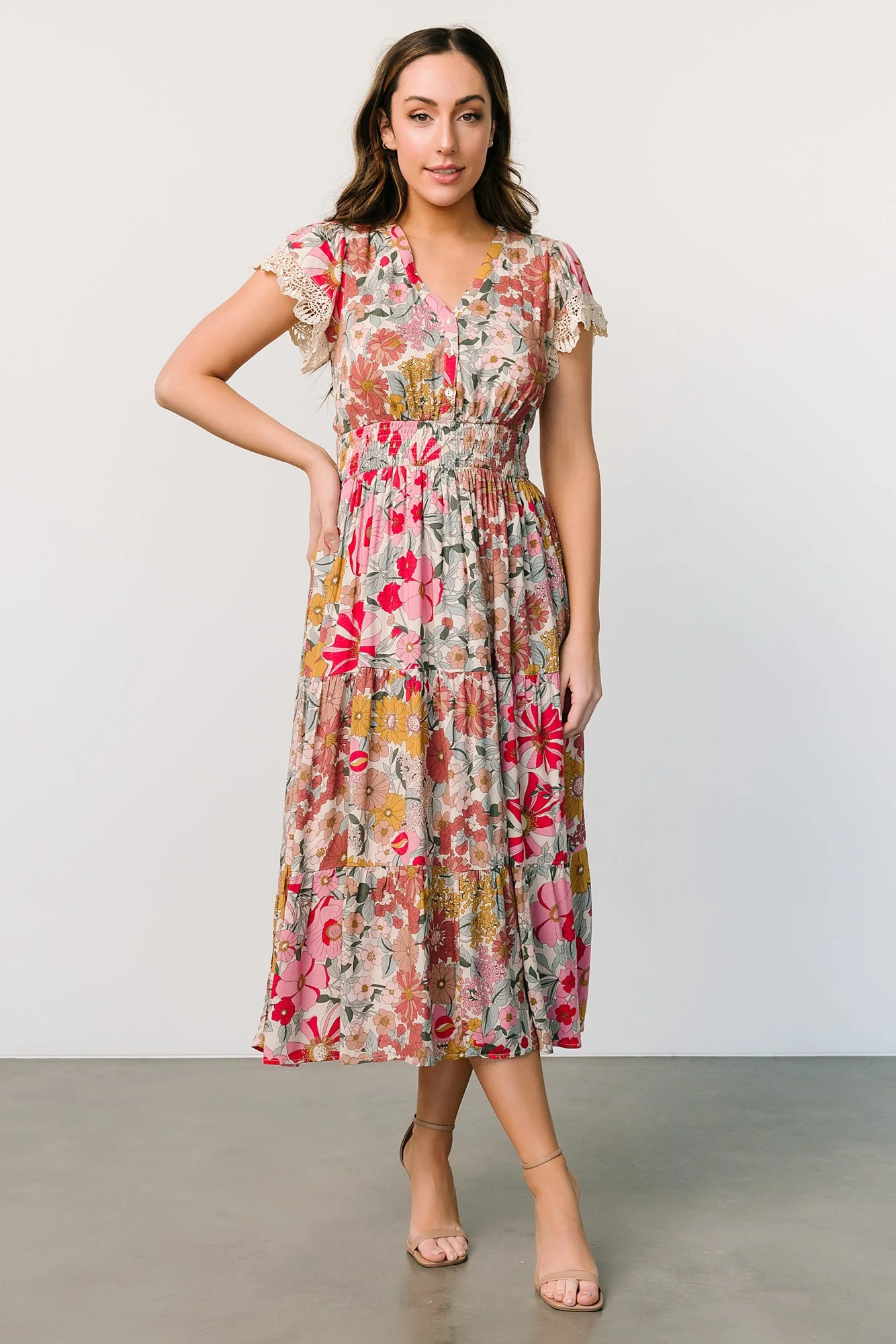 Aliyah Midi Dress | Cream Multi Floral | Baltic Born