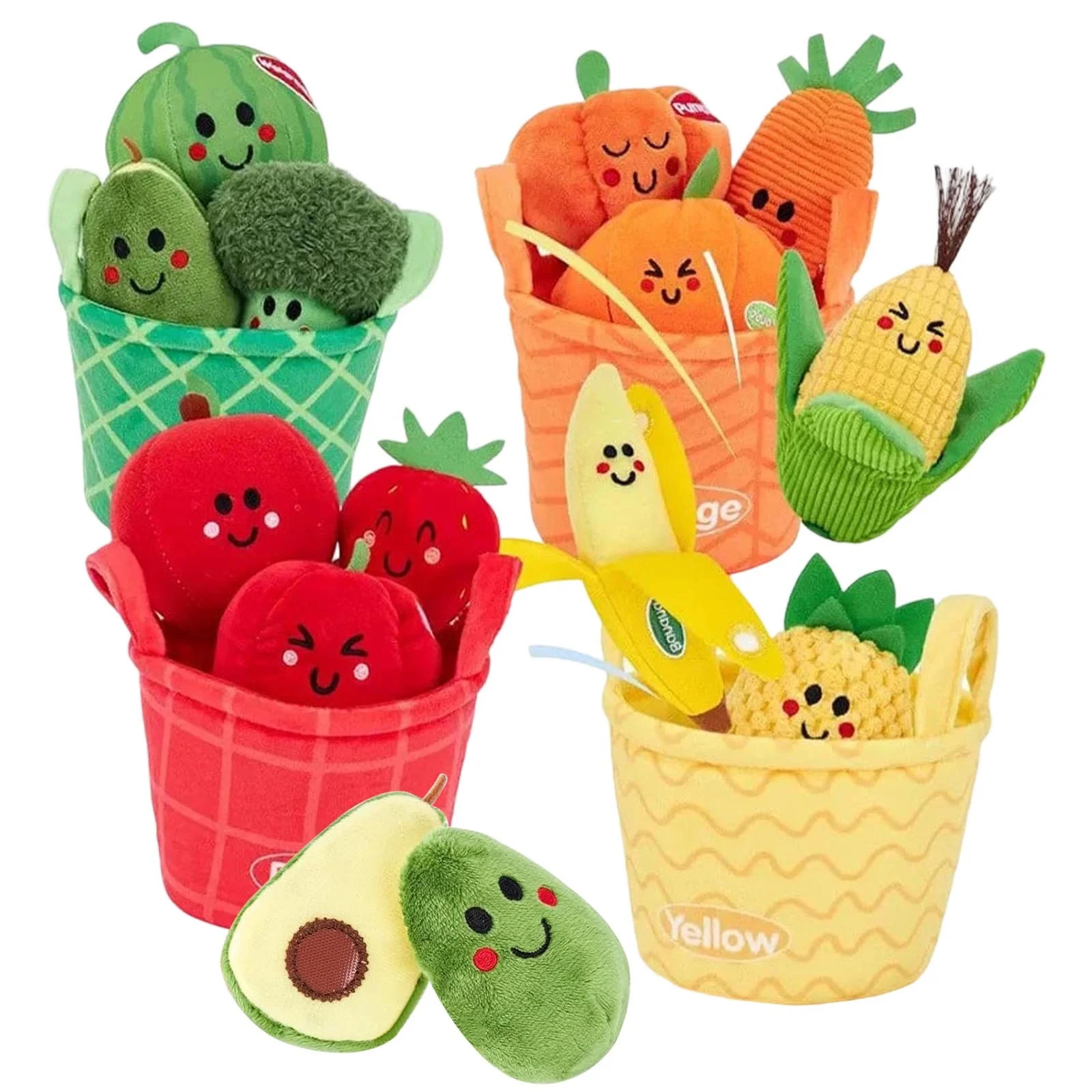 BUTOMKY 16 PCS Montessori Baby Sensory Color Sorting Toys - Plush Fruit & Vegetable Play with Cri... | Walmart (US)