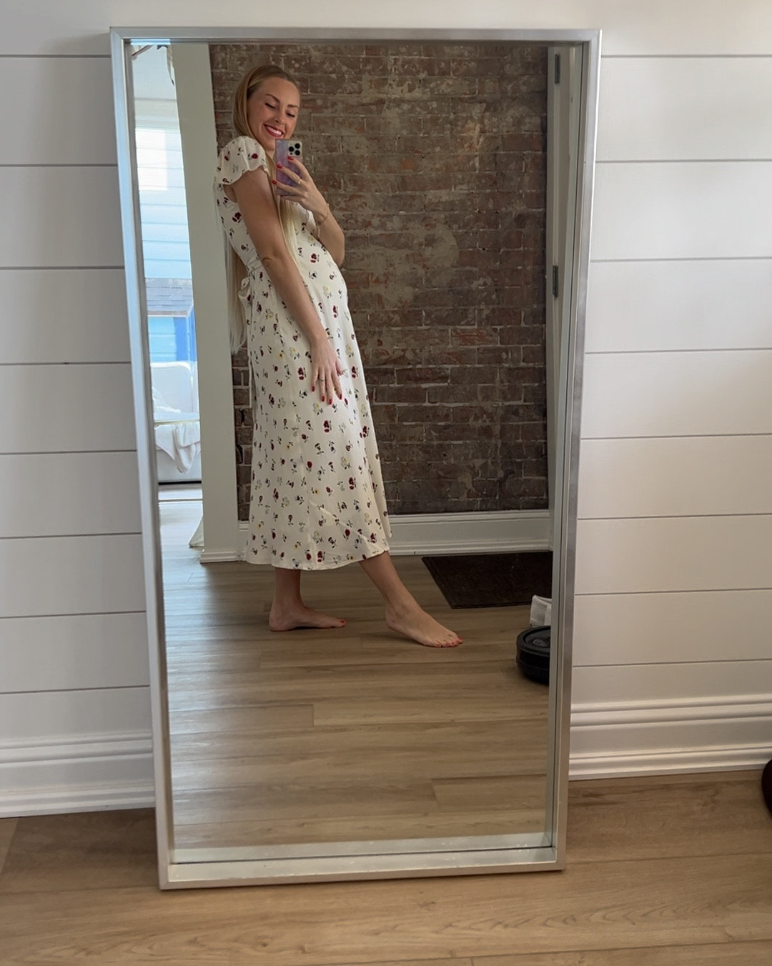 My look!! I wore the darling floral Dôen x Gap dress for the segment- the details of this dress are just stunning! The pipping with the little bow, and the edge of the sleeve is so pretty, and something that’s definitely missed online! Don’t be swayed by the bump, I just bought a size up from what I’d normally buy! So I’d say it runs TTS! Paired with the woven Sam Edelman flats- a perfect summer version of my favorite flat! Don’t forget the adorable mini me version!!❤️

#LTKKids #LTKBump #LTKSaleAlert