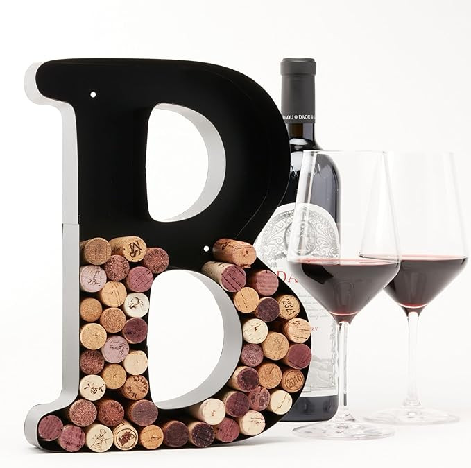 DECOMIL Wine Letter B Holder | Decorative Wall Art Cork Holder | Amazon (US)