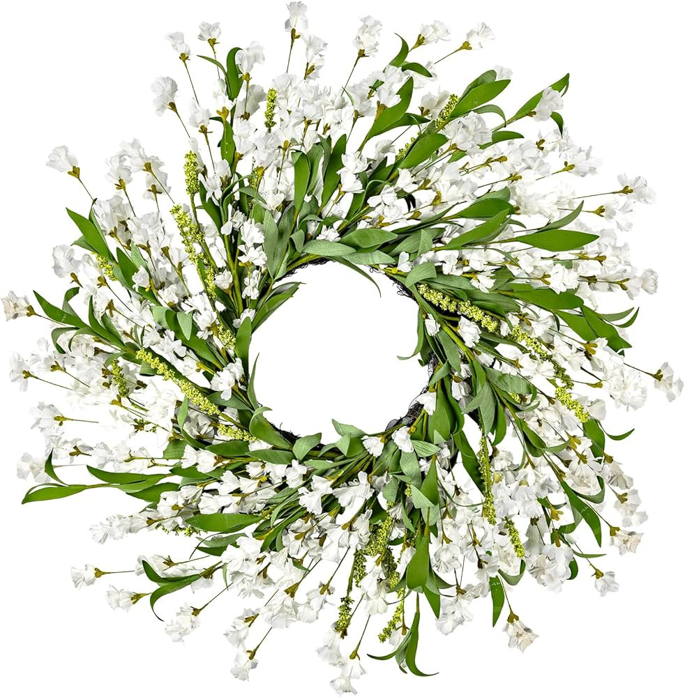 24'' Spring Summer Wreaths for Front Door,Not Withering Front Door Wreath,Non Fading Summer Door ... | Amazon (US)