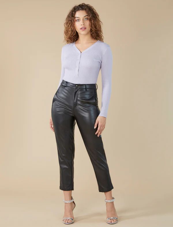 Straight Leg Faux Leather Pant | BCBG Max Azria 