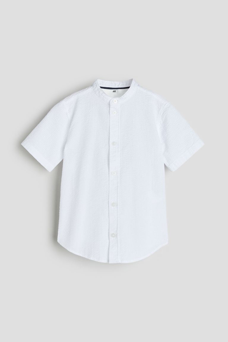 Band-collar Cotton Shirt - White - Kids | H&M US | H&M (US + CA)