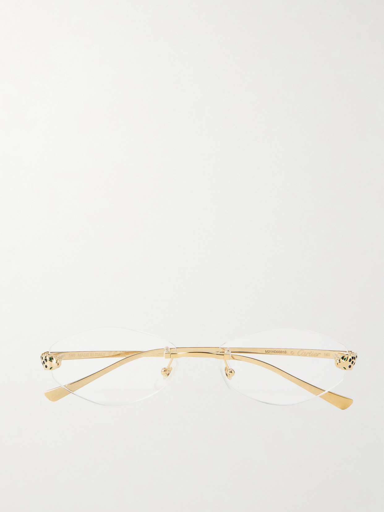 Cartier Eyewear - Panthère De Cartier Hexagon-frame Gold-tone Optical Glasses - One size | NET-A-PORTER (US)