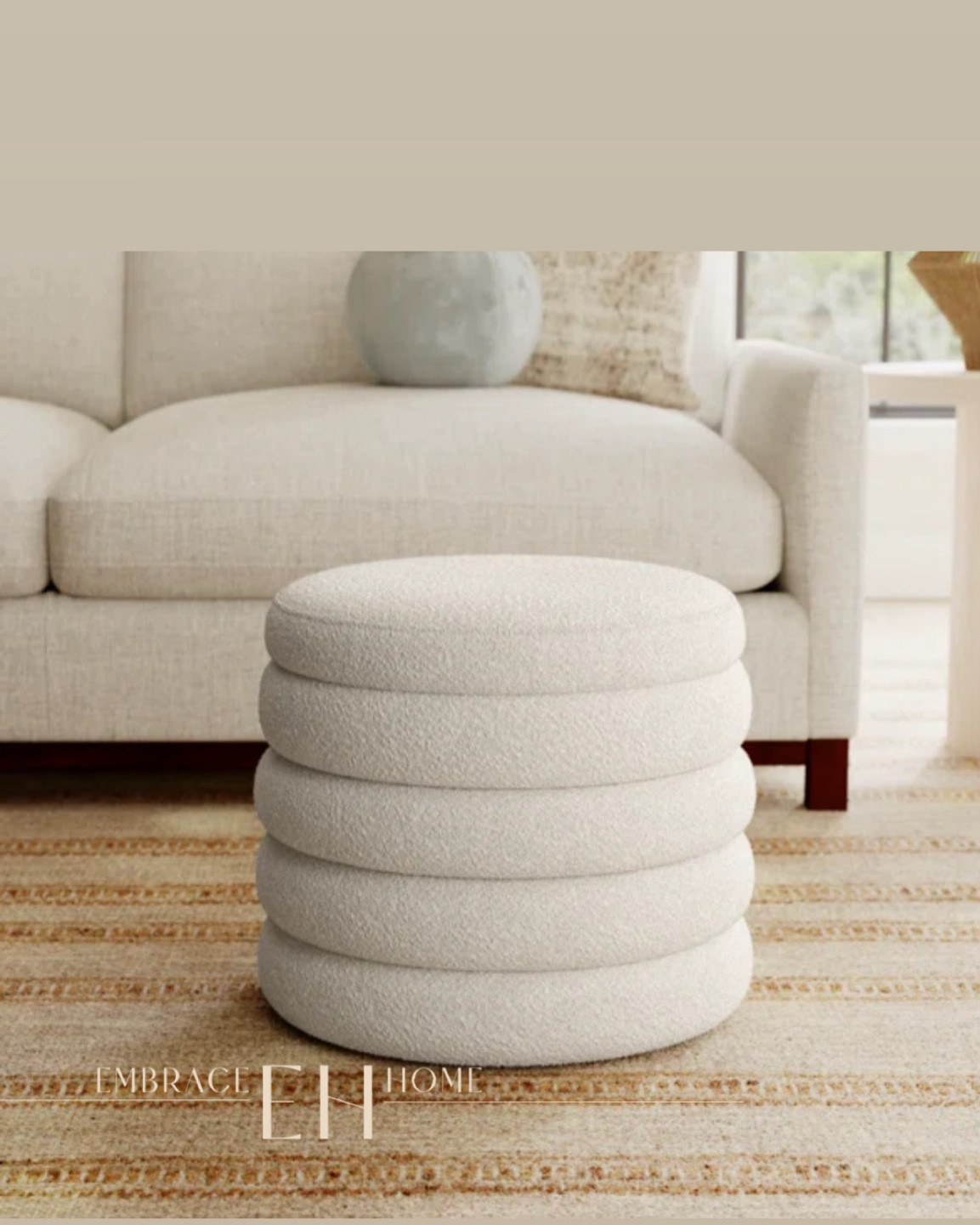 Boucle ottoman on sale 49% off 