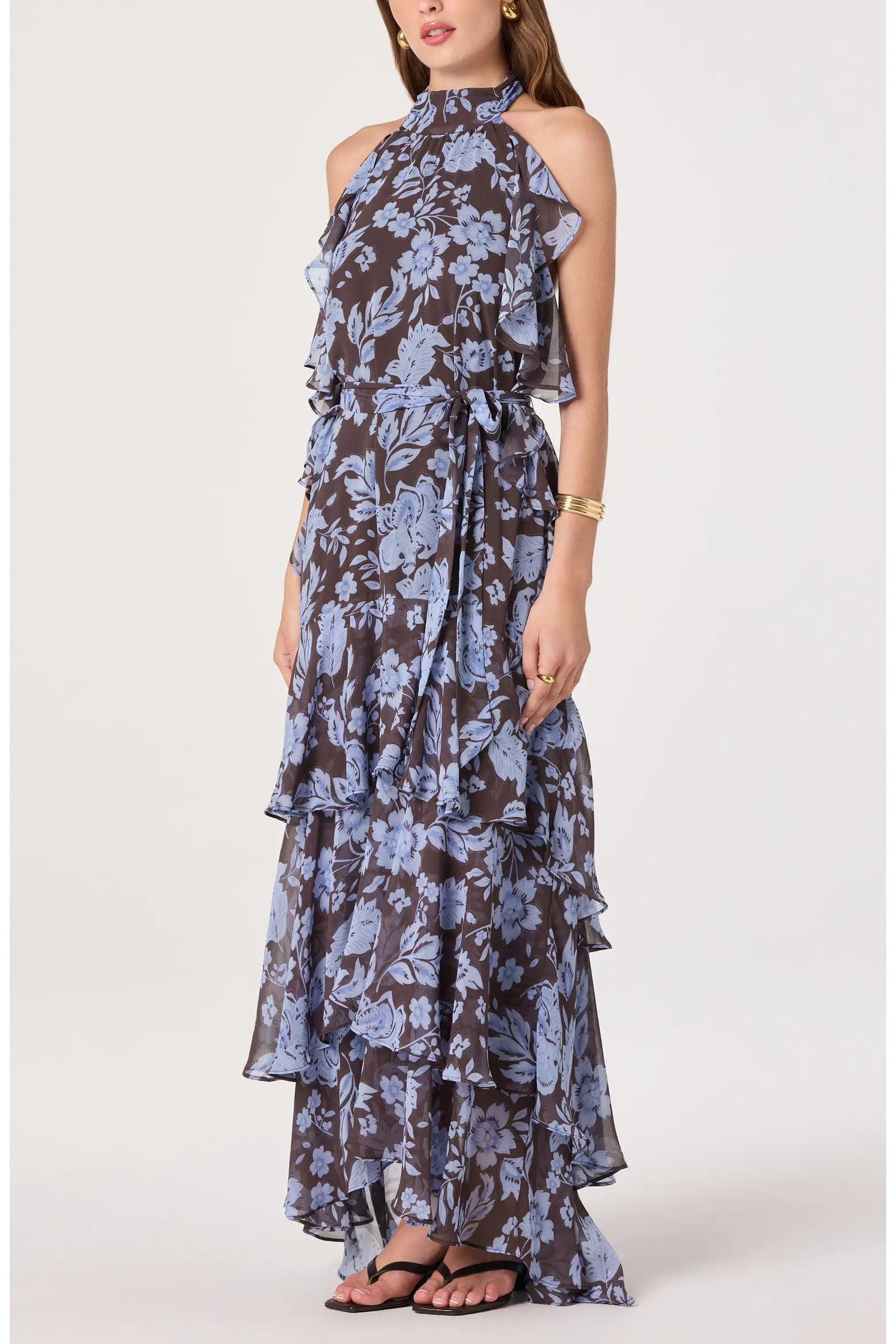 ASTR the Label Floral Ruffle High Neck Maxi Dress (Women) | Nordstrom | Nordstrom