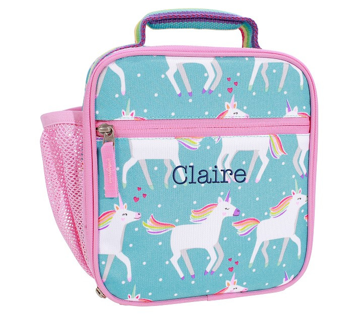 Mackenzie Aqua Unicorn Parade Lunch Boxes | Pottery Barn Kids