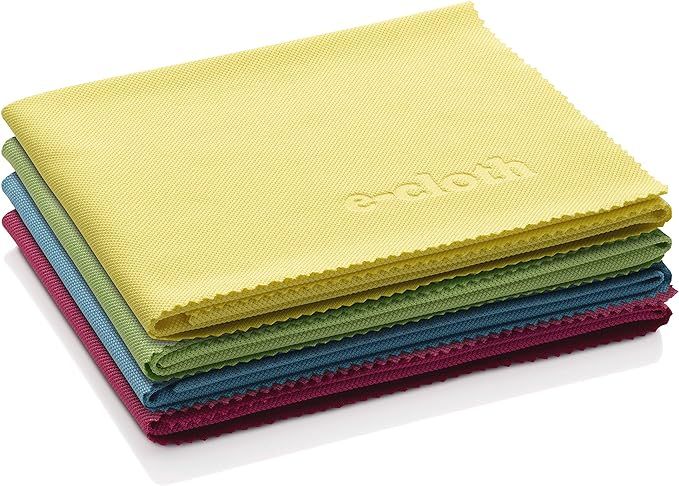 E-Cloth Glass & Polishing Microfiber Cleaning Cloth, Assorted Colors, 4 Count | Amazon (US)