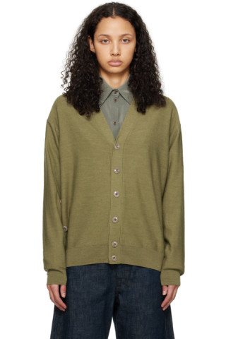 Green Twisted Cardigan | SSENSE