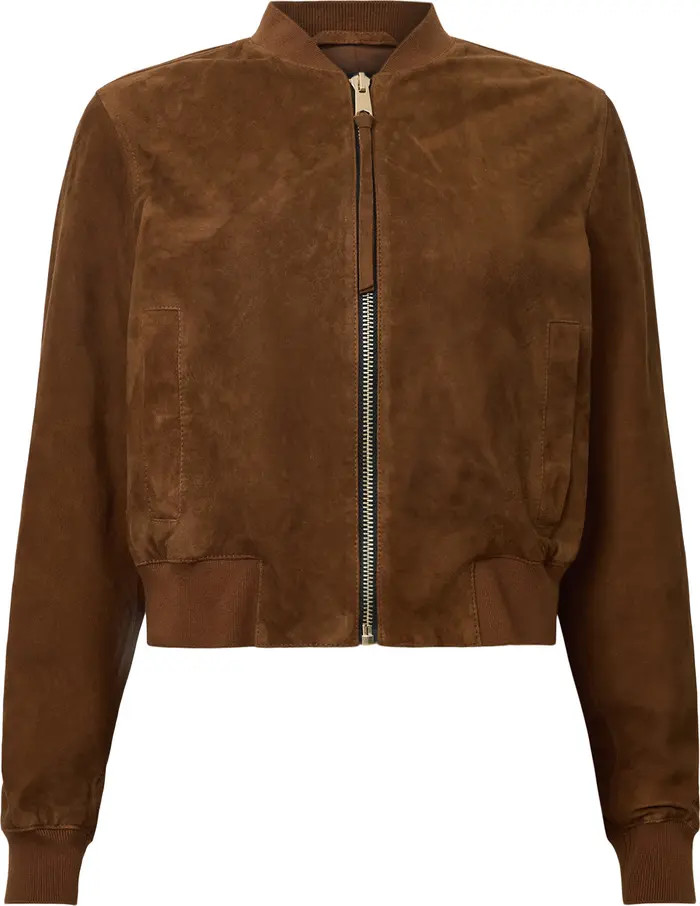 AllSaints Orten Suede Bomber Jacket | Nordstrom | Nordstrom