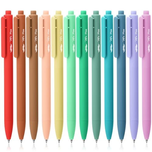 Mr. Pen- Retractable Gel Pens, 12 Pack, Assorted Colors, Fast Dry, Gel Pens Fine Point 0.7mm, Ret... | Amazon (US)