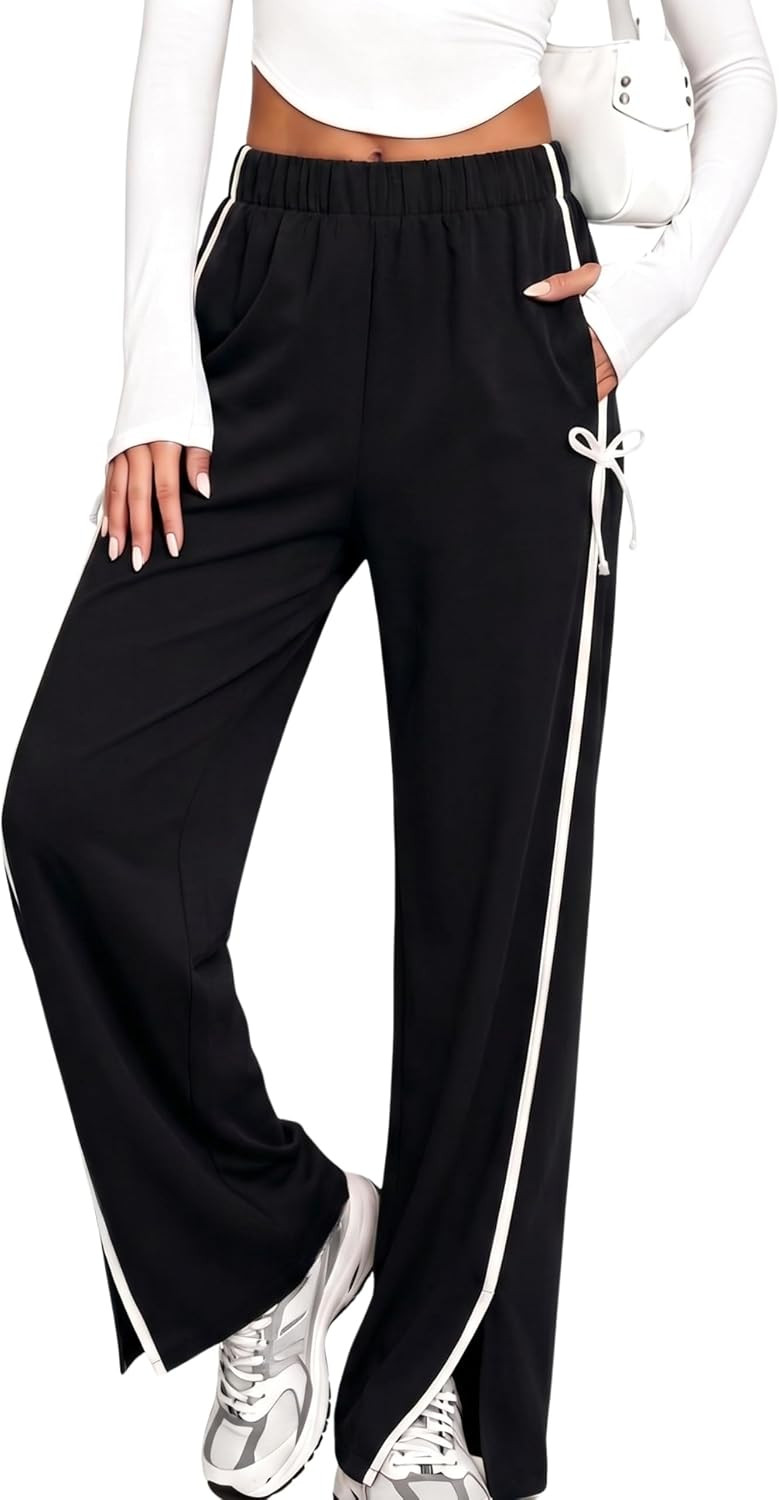 MINSURE Baggy Wide Leg Sweatpants Y2K Elastic Waist Casual Pants | Amazon (US)